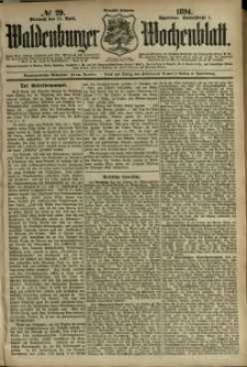 Waldenburger Wochenblatt, Jg. 40, 1894, nr 29
