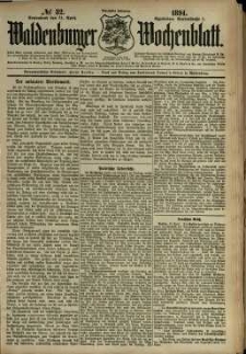 Waldenburger Wochenblatt, Jg. 40, 1894, nr 32
