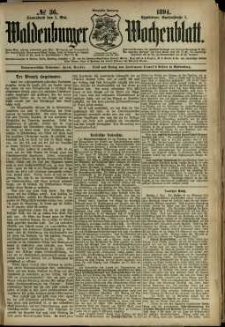 Waldenburger Wochenblatt, Jg. 40, 1894, nr 36