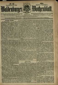 Waldenburger Wochenblatt, Jg. 40, 1894, nr 42