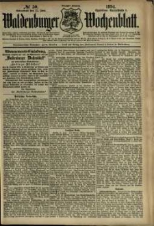 Waldenburger Wochenblatt, Jg. 40, 1894, nr 50