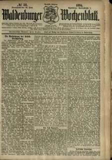 Waldenburger Wochenblatt, Jg. 40, 1894, nr 52