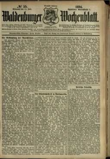 Waldenburger Wochenblatt, Jg. 40, 1894, nr 55