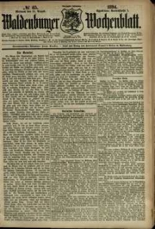 Waldenburger Wochenblatt, Jg. 40, 1894, nr 65