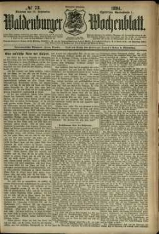 Waldenburger Wochenblatt, Jg. 40, 1894, nr 73