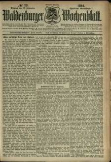 Waldenburger Wochenblatt, Jg. 40, 1894, nr 73