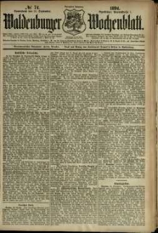 Waldenburger Wochenblatt, Jg. 40, 1894, nr 74