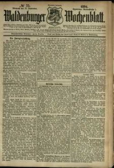 Waldenburger Wochenblatt, Jg. 40, 1894, nr 75