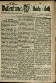Waldenburger Wochenblatt, Jg. 40, 1894, nr 77