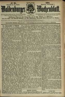 Waldenburger Wochenblatt, Jg. 40, 1894, nr 85