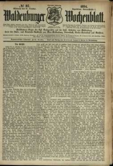 Waldenburger Wochenblatt, Jg. 40, 1894, nr 87