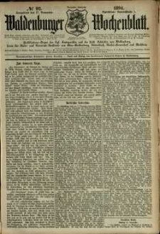 Waldenburger Wochenblatt, Jg. 40, 1894, nr 92
