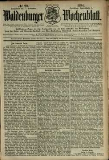 Waldenburger Wochenblatt, Jg. 40, 1894, nr 92