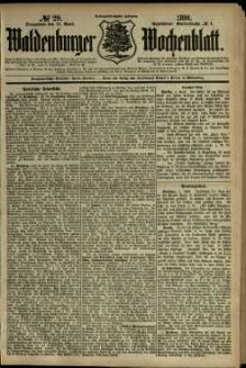 Waldenburger Wochenblatt, Jg. 37, 1891, nr 29