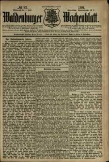 Waldenburger Wochenblatt, Jg. 37, 1891, nr 52