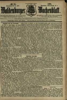 Waldenburger Wochenblatt, Jg. 37, 1891, nr 55