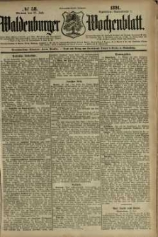 Waldenburger Wochenblatt, Jg. 37, 1891, nr 58