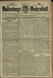Waldenburger Wochenblatt, Jg. 37, 1891, nr 69