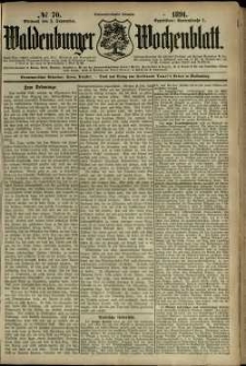 Waldenburger Wochenblatt, Jg. 37, 1891, nr 70