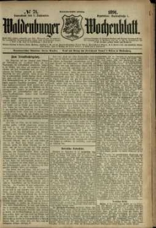 Waldenburger Wochenblatt, Jg. 37, 1891, nr 71