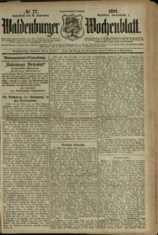 Waldenburger Wochenblatt, Jg. 37, 1891, nr 77