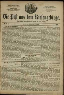 Die Post aus dem Riesengebirge, 1881, nr 2