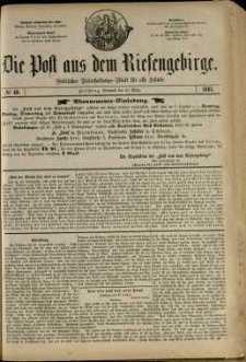 Die Post aus dem Riesengebirge, 1881, nr 46