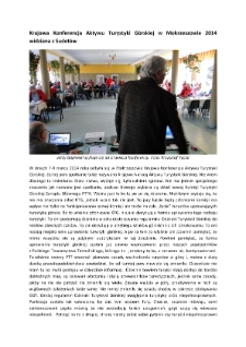 Krajowa Konferencja Aktywu Turystyki Górskiej w Mokrzeszowie 2014 widziana z Sudetów [Dokument elektroniczny]