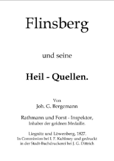 Flinsberg und seine Heilquellen [Dokument elektroniczny]