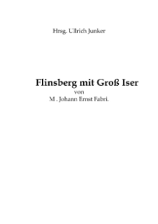 Flinsberg mit Groß Iser von M. Johann Ernst Fabri [Dokument elektroniczny]