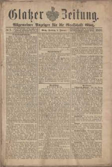 Glatzer Zeitung : Allgemeiner Anzeiger fuer Stadt und Land, 1895, nr 2 [4.01]