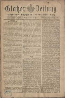 Glatzer Zeitung : Allgemeiner Anzeiger fuer Stadt und Land, 1895, nr 1 [8.01]
