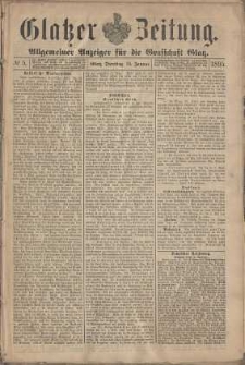 Glatzer Zeitung : Allgemeiner Anzeiger fuer Stadt und Land, 1895, nr 5 [15.01]