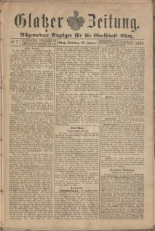 Glatzer Zeitung : Allgemeiner Anzeiger fuer Stadt und Land, 1895, nr 7 [22.01]