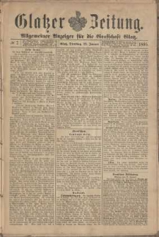 Glatzer Zeitung : Allgemeiner Anzeiger fuer Stadt und Land, 1895, nr 7 [22.01]