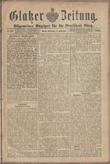 Glatzer Zeitung : Allgemeiner Anzeiger fuer Stadt und Land, 1895, nr 10 [1.02]