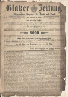 Glatzer Zeitung : Allgemeiner Anzeiger fuer Stadt und Land, 1895, nr 15 [19.02]