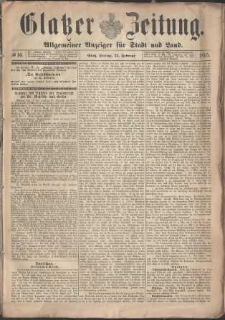 Glatzer Zeitung : Allgemeiner Anzeiger fuer Stadt und Land, 1895, nr 16 [22.02]