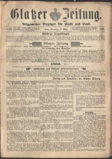 Glatzer Zeitung : Allgemeiner Anzeiger fuer Stadt und Land, 1895, nr 23 [19.03]