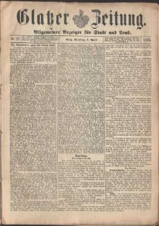 Glatzer Zeitung : Allgemeiner Anzeiger fuer Stadt und Land, 1895, nr 27 [2.04]