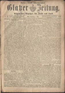 Glatzer Zeitung : Allgemeiner Anzeiger fuer Stadt und Land, 1895, nr 37 [7.05]