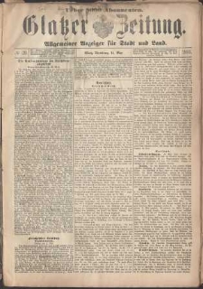 Glatzer Zeitung : Allgemeiner Anzeiger fuer Stadt und Land, 1895, nr 39 [14.05]
