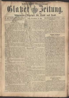 Glatzer Zeitung : Allgemeiner Anzeiger fuer Stadt und Land, 1895, nr 42 [25.05]