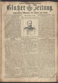 Glatzer Zeitung : Allgemeiner Anzeiger fuer Stadt und Land, 1895, nr 43 [28.05]