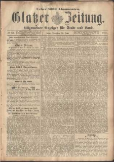 Glatzer Zeitung : Allgemeiner Anzeiger fuer Stadt und Land, 1895, nr 51 [25.06]