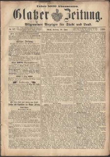 Glatzer Zeitung : Allgemeiner Anzeiger fuer Stadt und Land, 1895, nr 52 [28.06]
