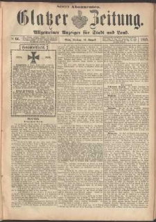 Glatzer Zeitung : Allgemeiner Anzeiger fuer Stadt und Land, 1895, nr 66 [16.08]