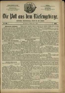 Die Post aus dem Riesengebirge, 1881, nr 102