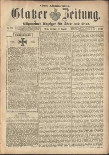 Glatzer Zeitung : Allgemeiner Anzeiger fuer Stadt und Land, 1895, nr 70 [30.08]
