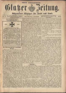 Glatzer Zeitung : Allgemeiner Anzeiger fuer Stadt und Land, 1895, nr 71 [3.09]